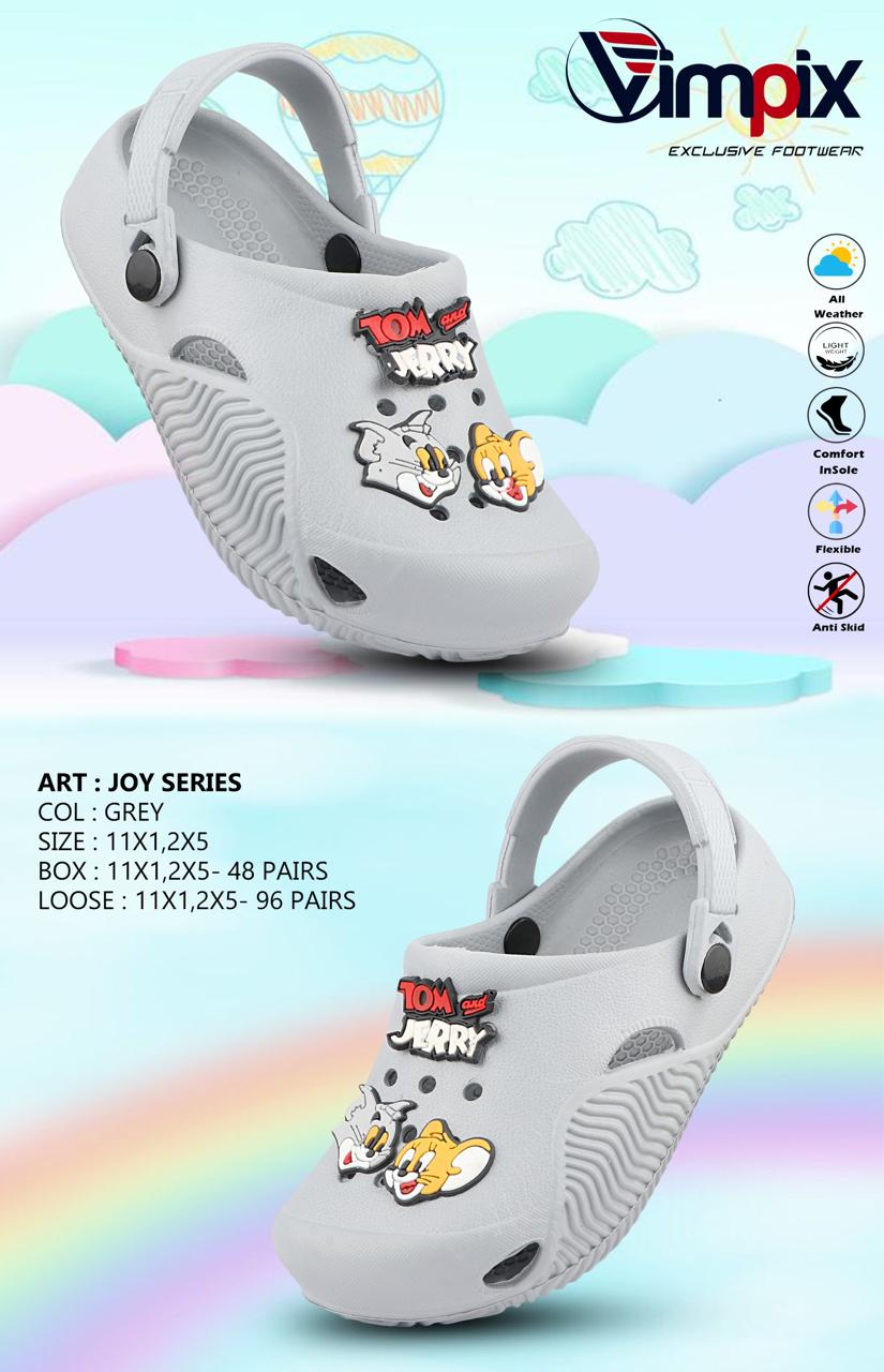 Clogs For Kids Grey Joy Series