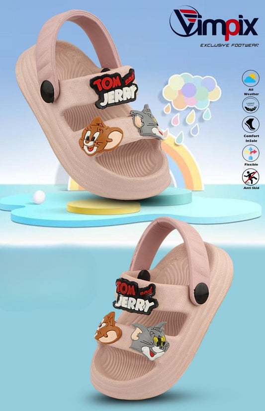 Kids Clogs Tom and Jerry Rose Gold