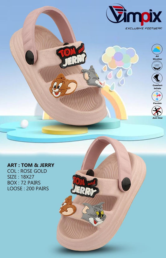 Kids Clogs Sandal Tom and Jerry Rose Gold